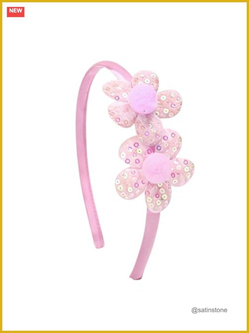 Sequin Floral Headband Fabric Covered Hair Accessory